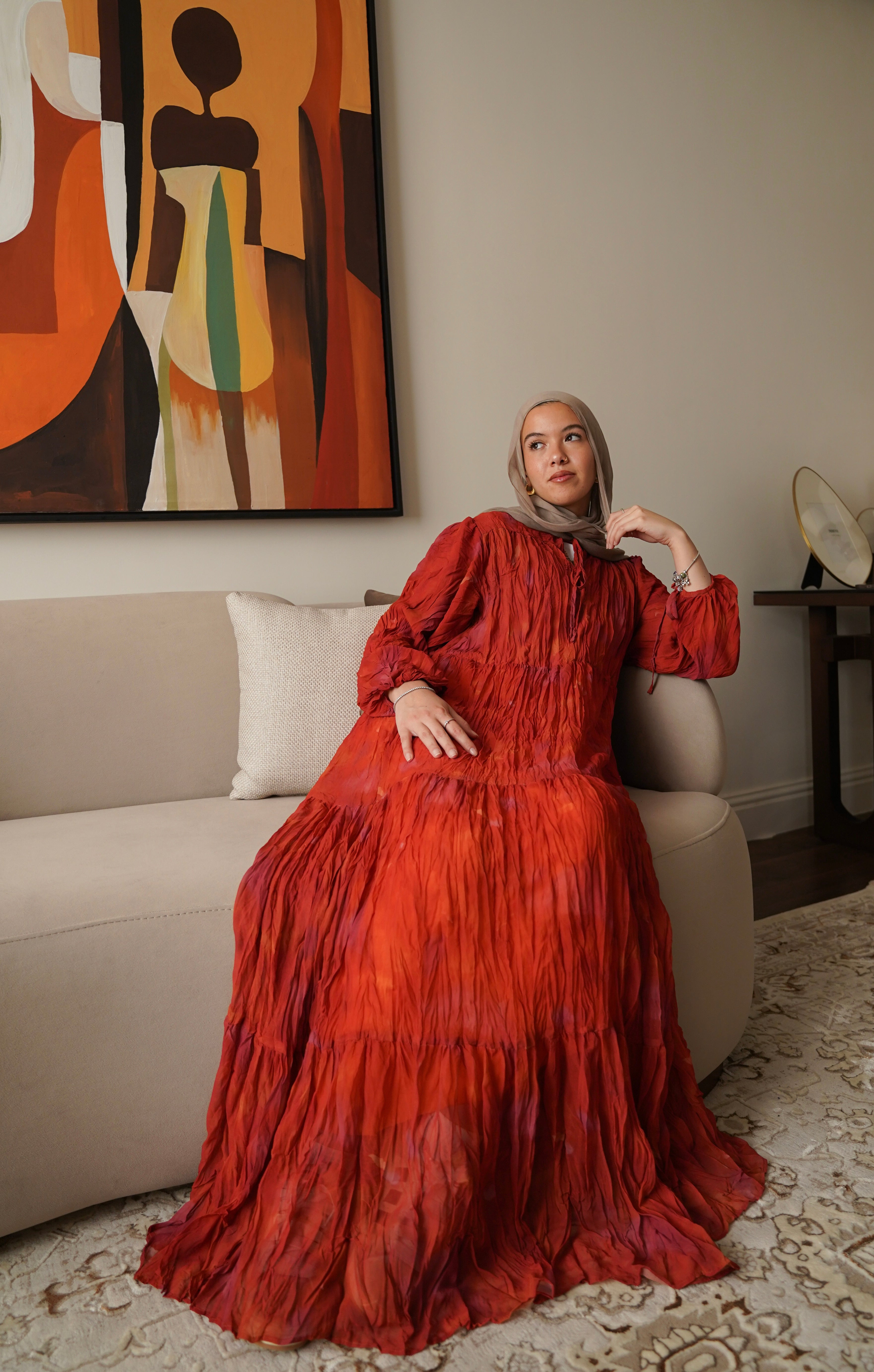 red tiered dress Red Flow Tiered Dress