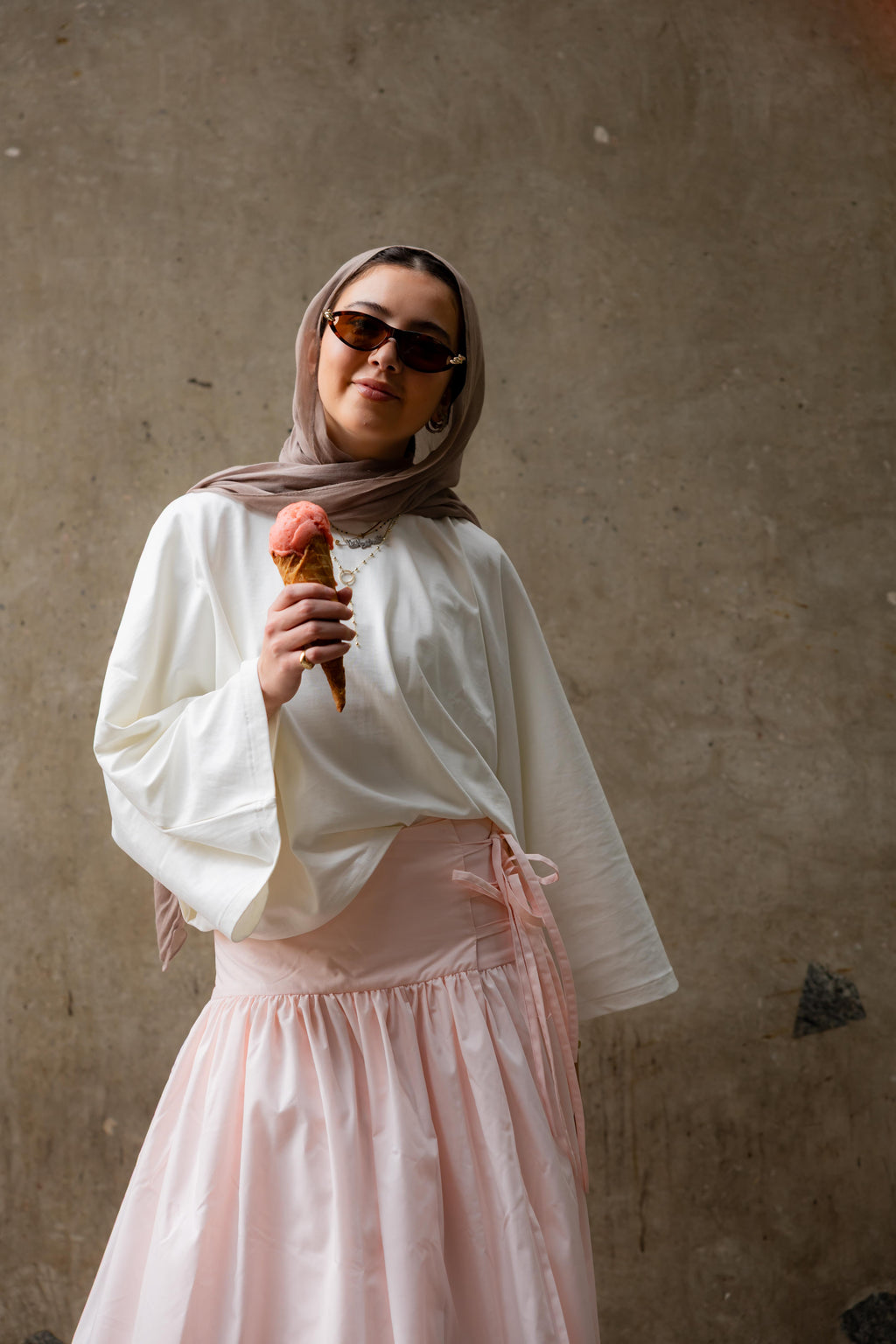 Pink Poplin Skirt