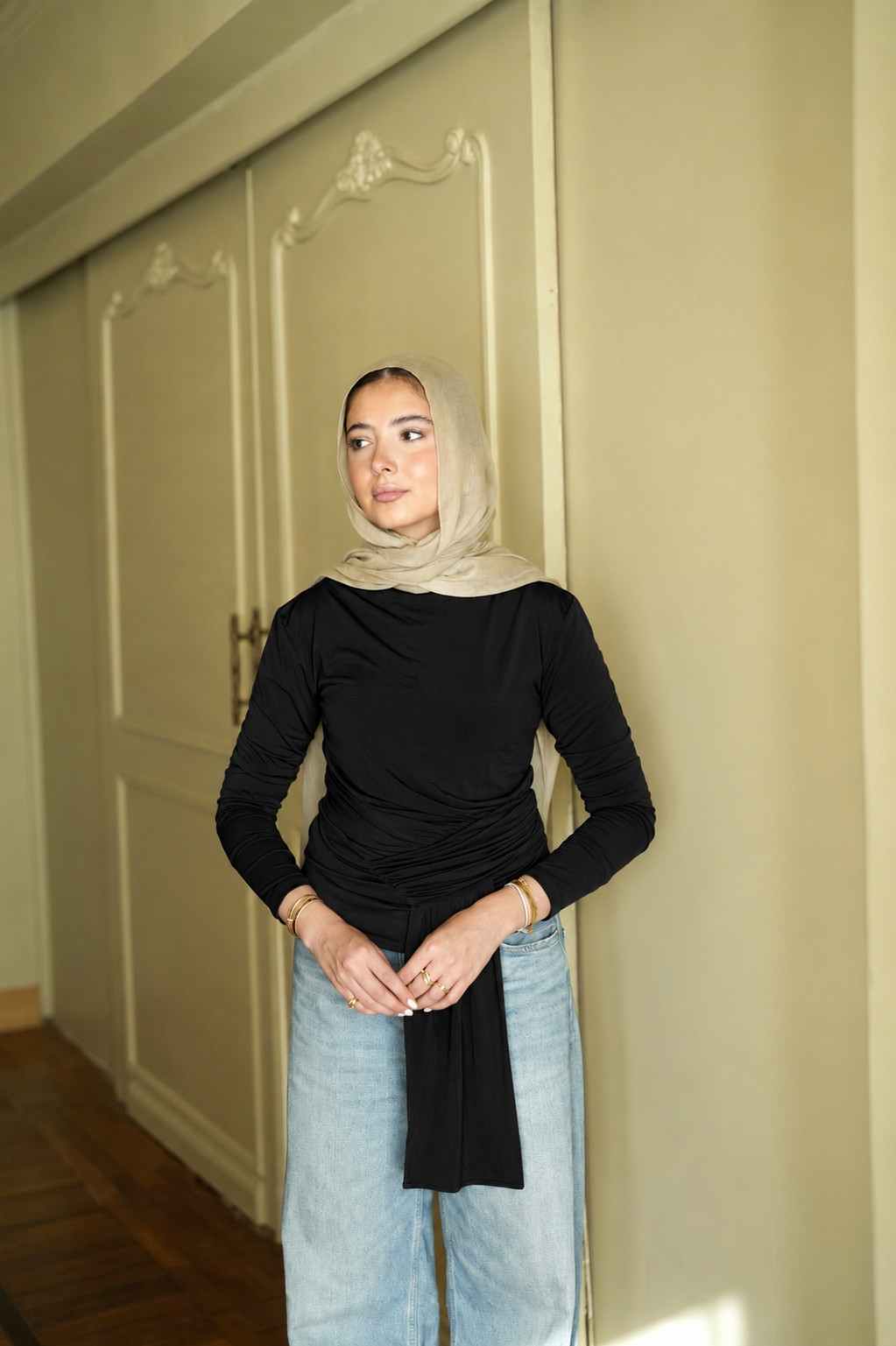 Black Draped Top