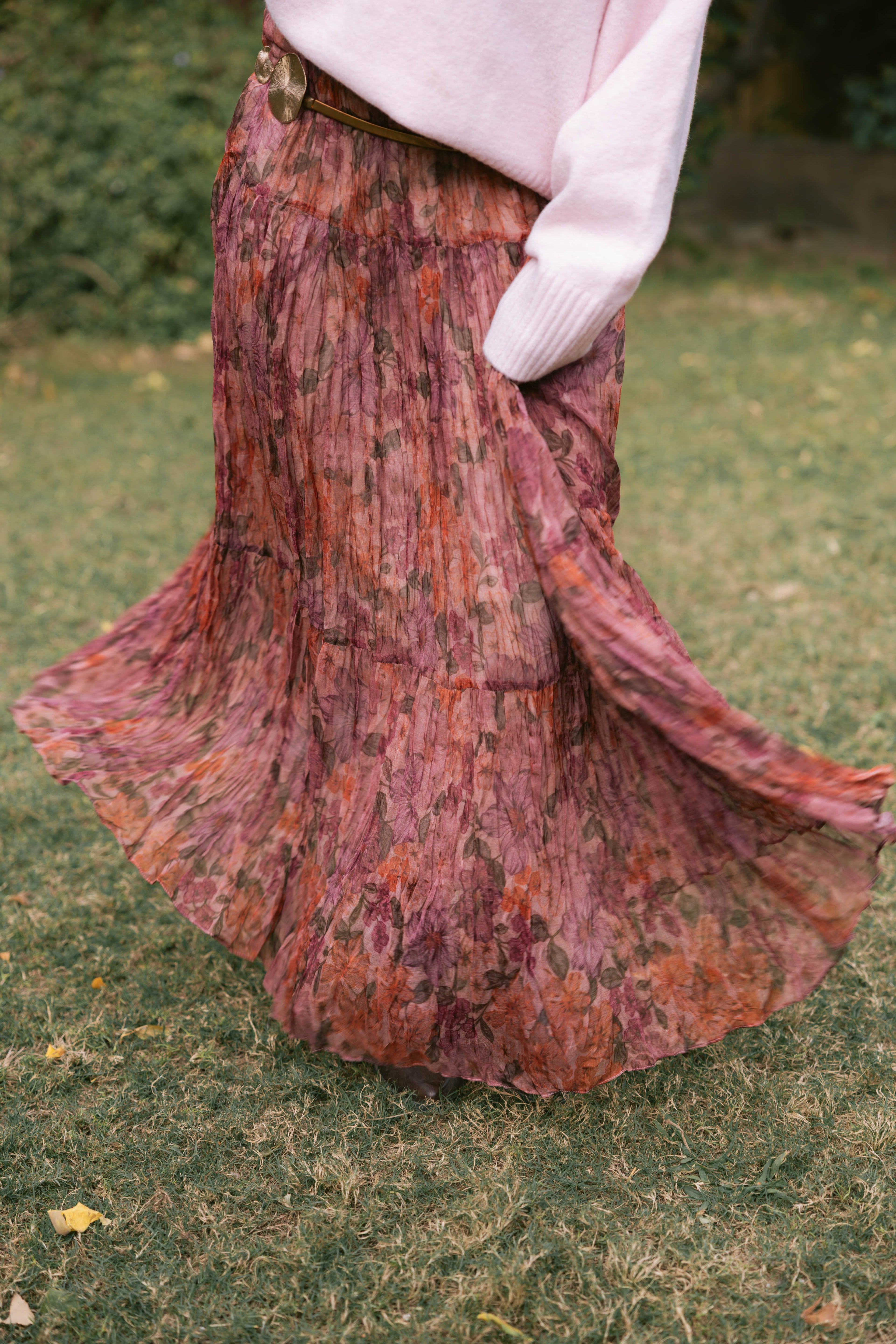 Rosewood Crinkle Skirt