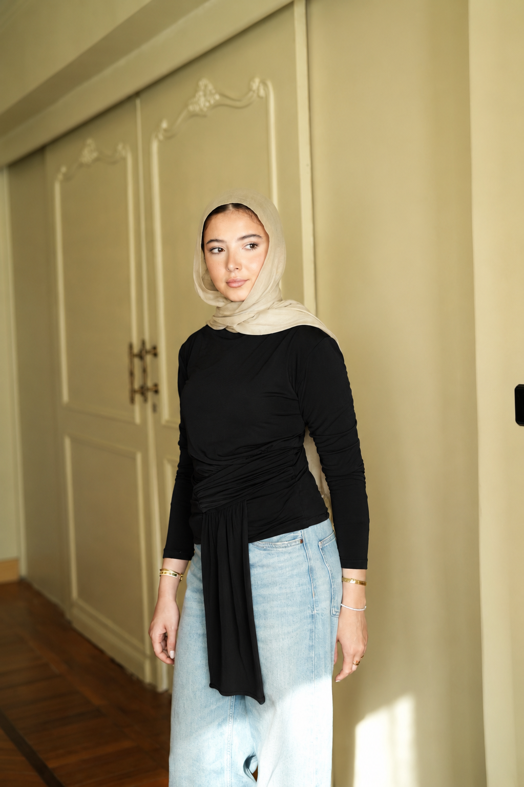 Black Draped Top