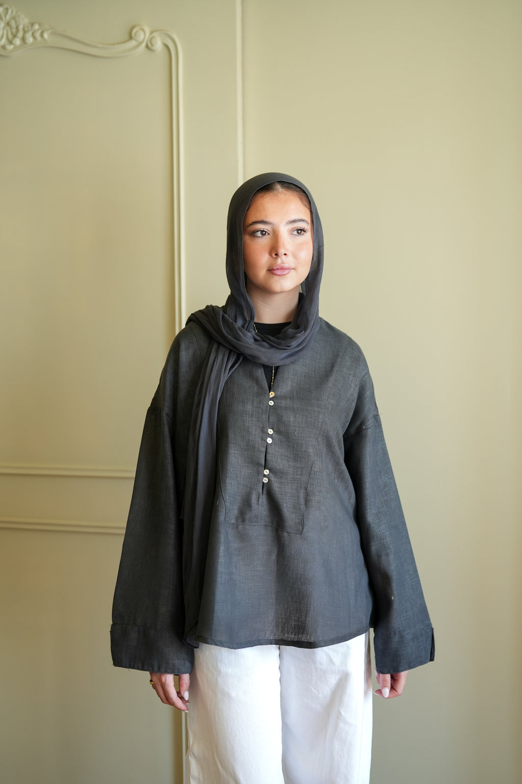Stone Pure Linen Blouse