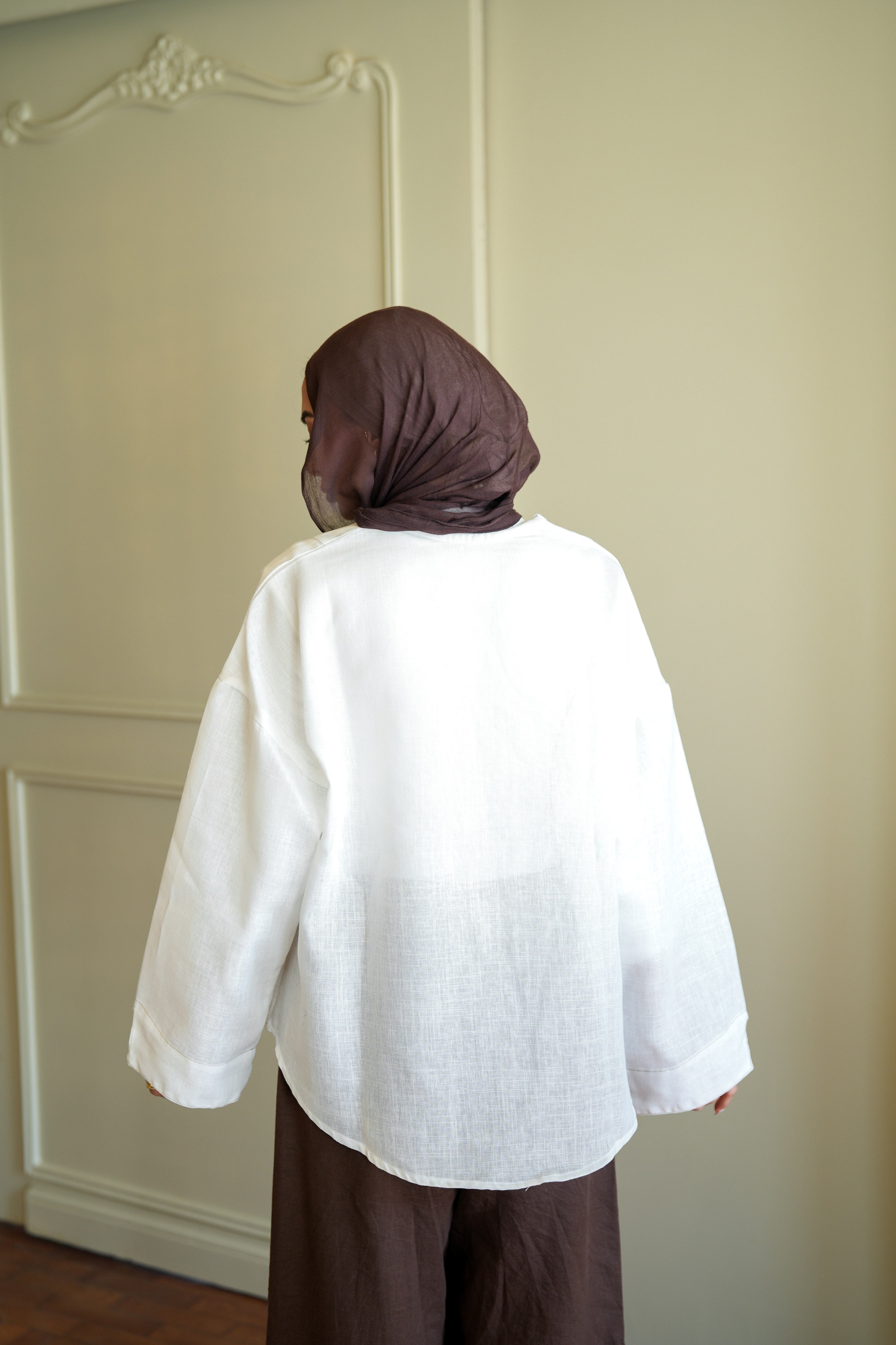 White Pure Linen Blouse