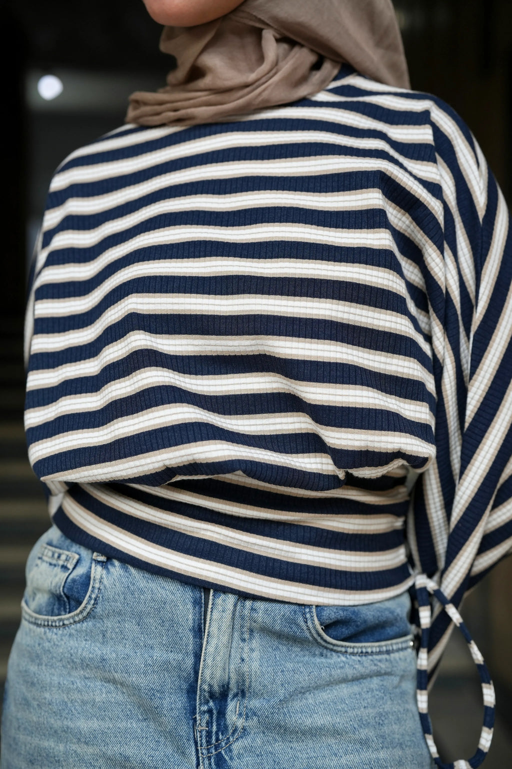 Navy Stripped Upside-Down Top