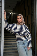 Navy Stripped Upside-Down Top