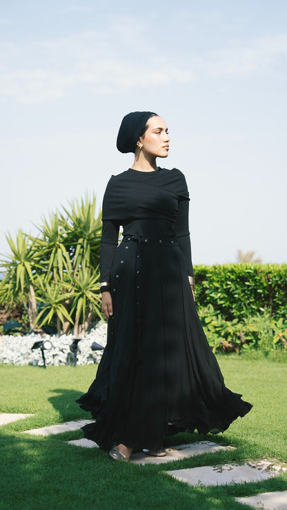 Twist Draped Top in Black