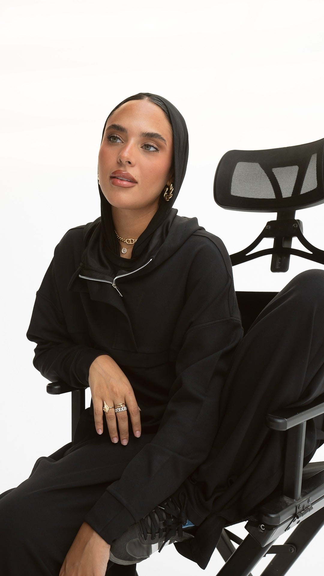 The Luxe Zip Hoodie in Black