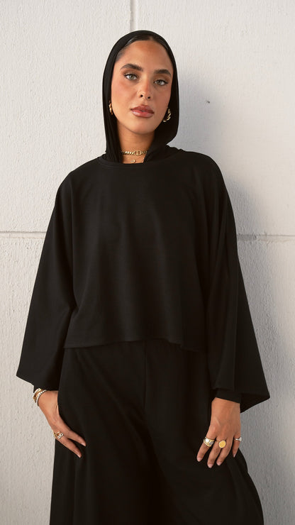 Soft Cloud Top in Black