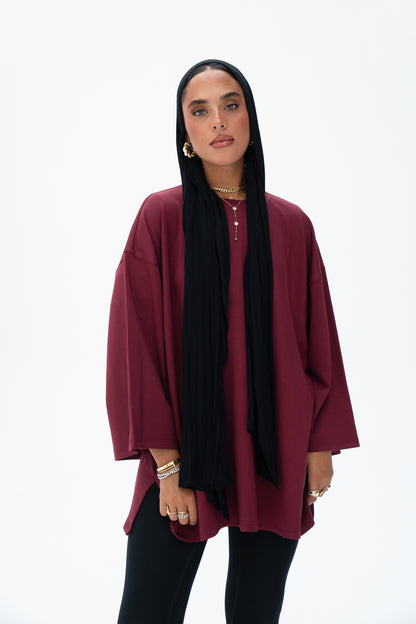 The Everyday Flow Top in Burgundy