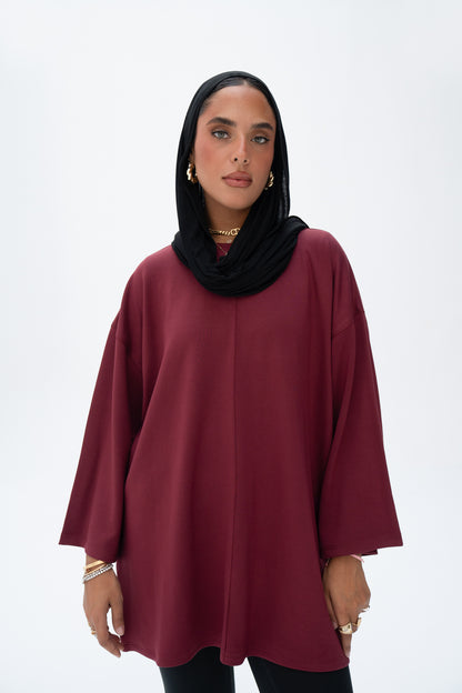 The Everyday Flow Top in Burgundy