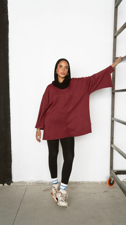 The Everyday Flow Top in Burgundy