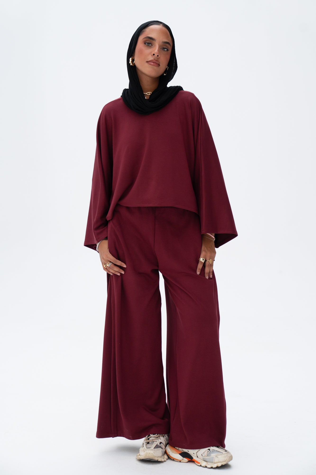 Soft Cloud Top in Burgundy