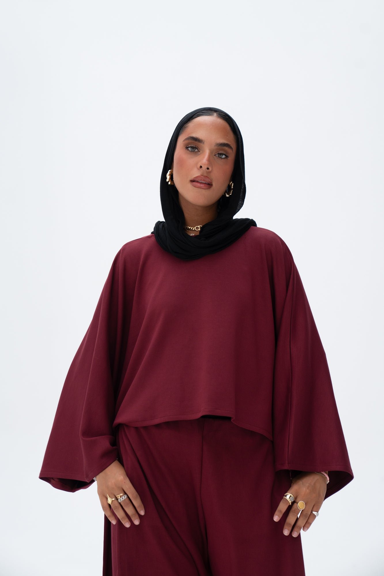 Soft Cloud Top in Burgundy