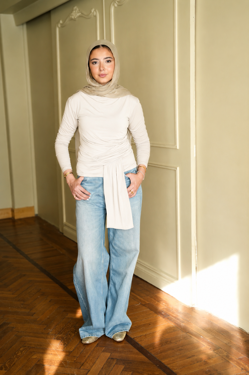 Milky Draped Top