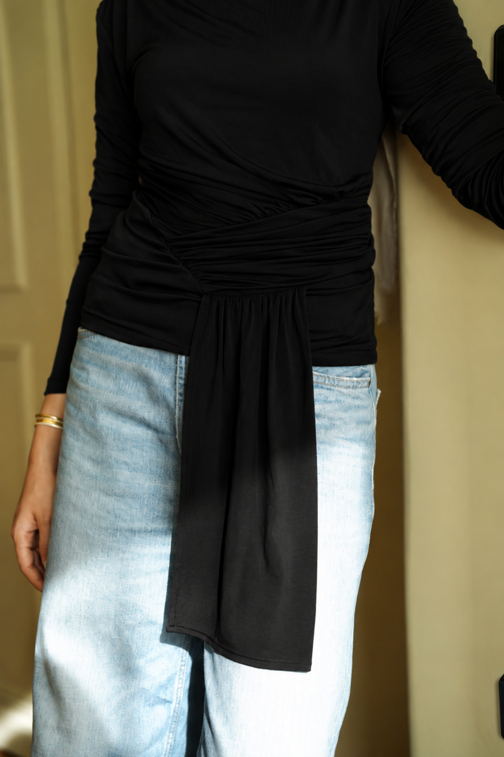 Black Draped Top