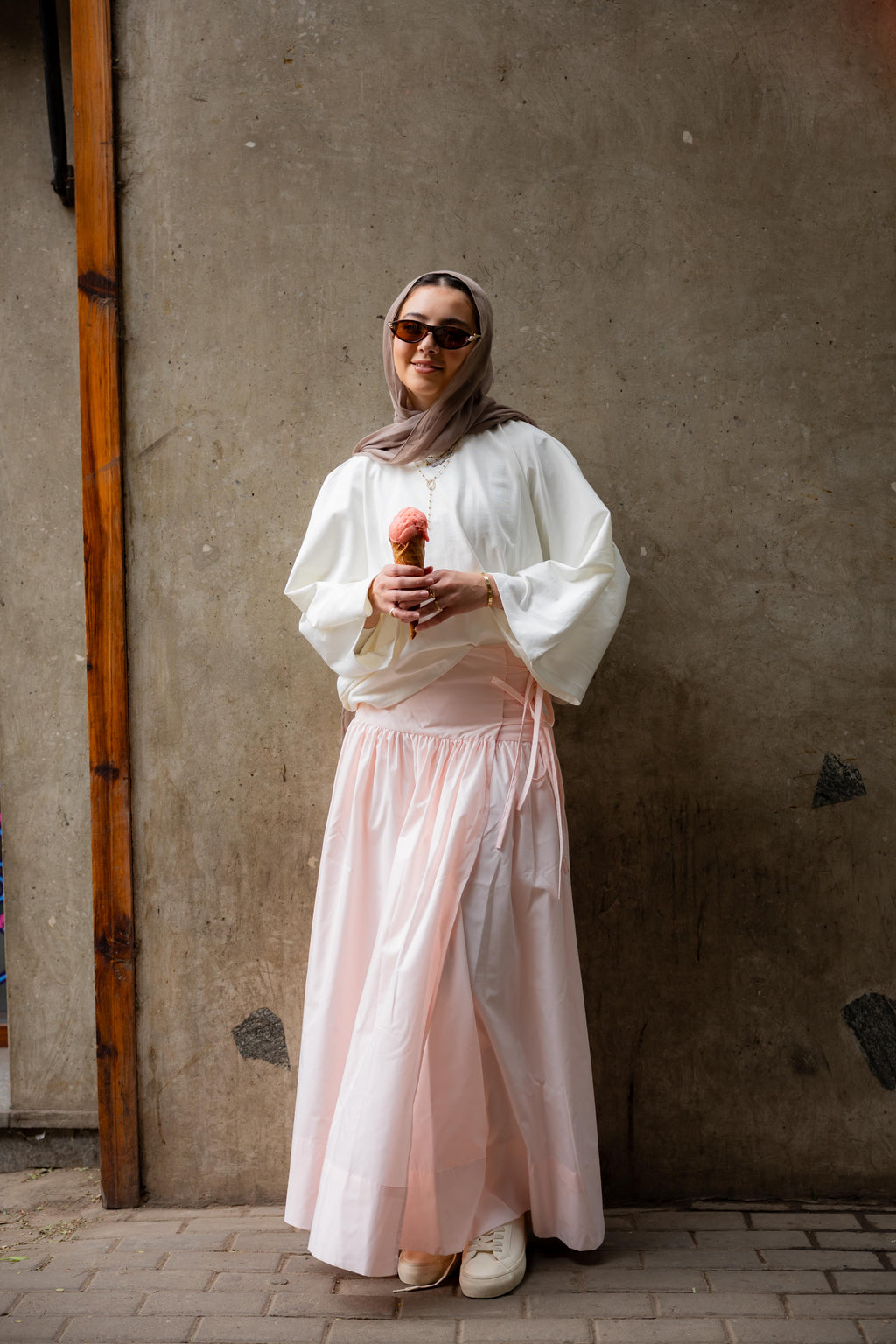 Pink Poplin Skirt