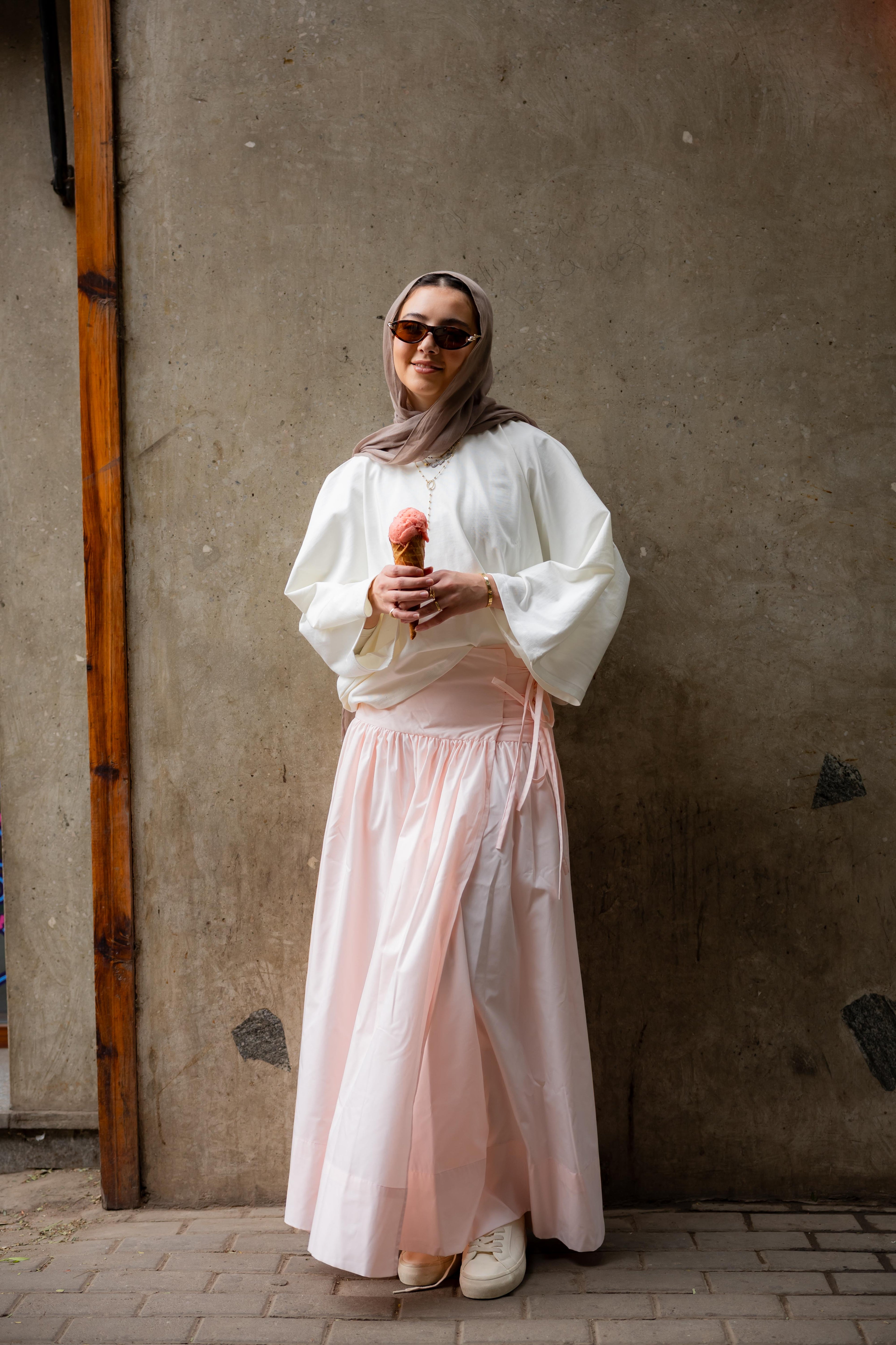 Pink Poplin Skirt