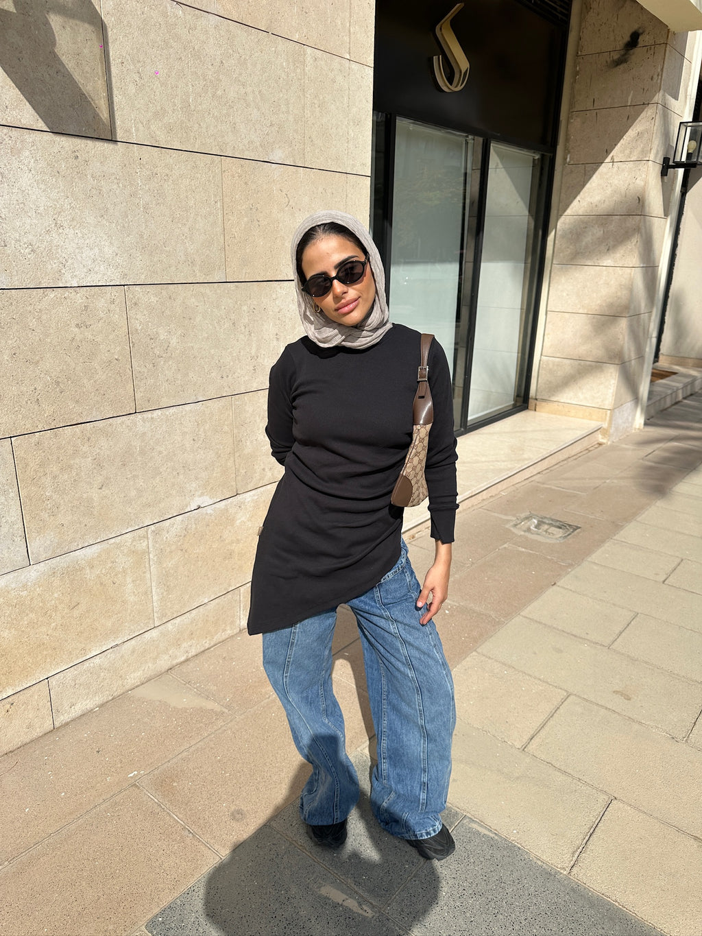 Asymmetric Tunic in Black