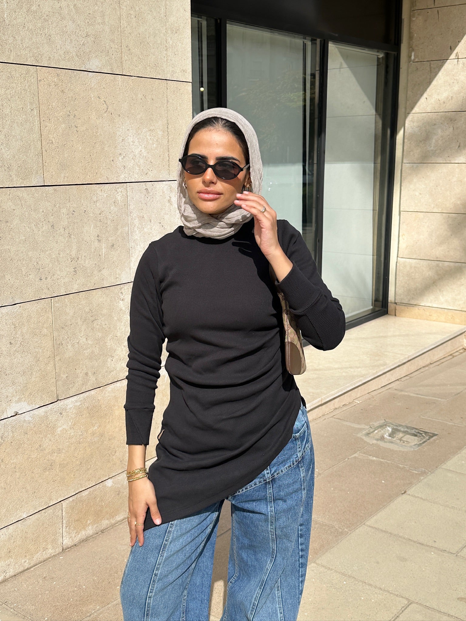 Asymmetric Tunic in Black