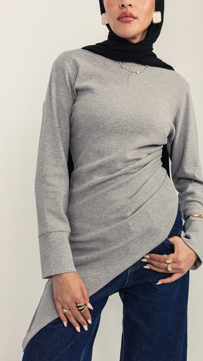 Asymmetric Tunic in Grey
