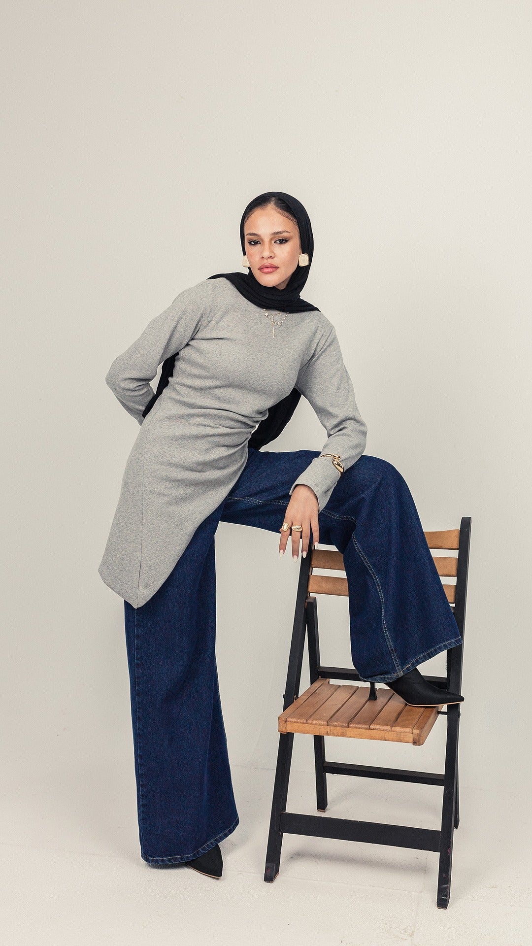 Asymmetric Tunic in Grey