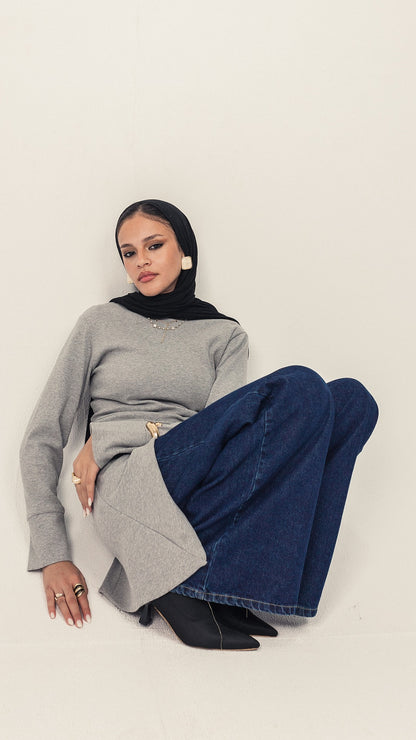 Asymmetric Tunic in Grey