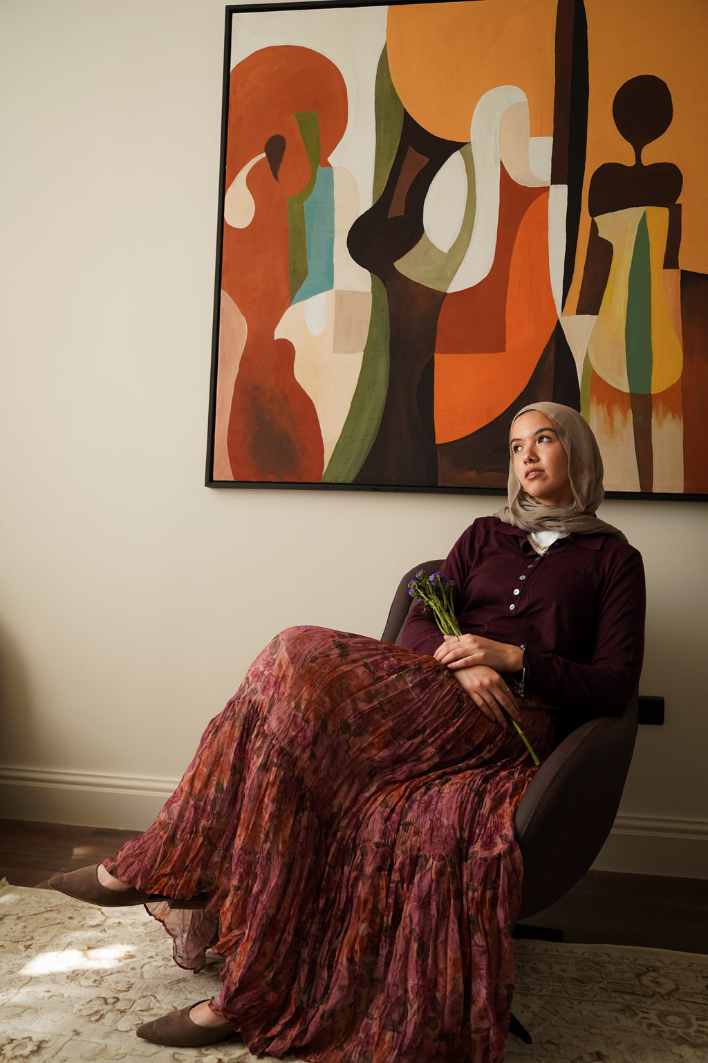 Rosewood Crinkle Skirt