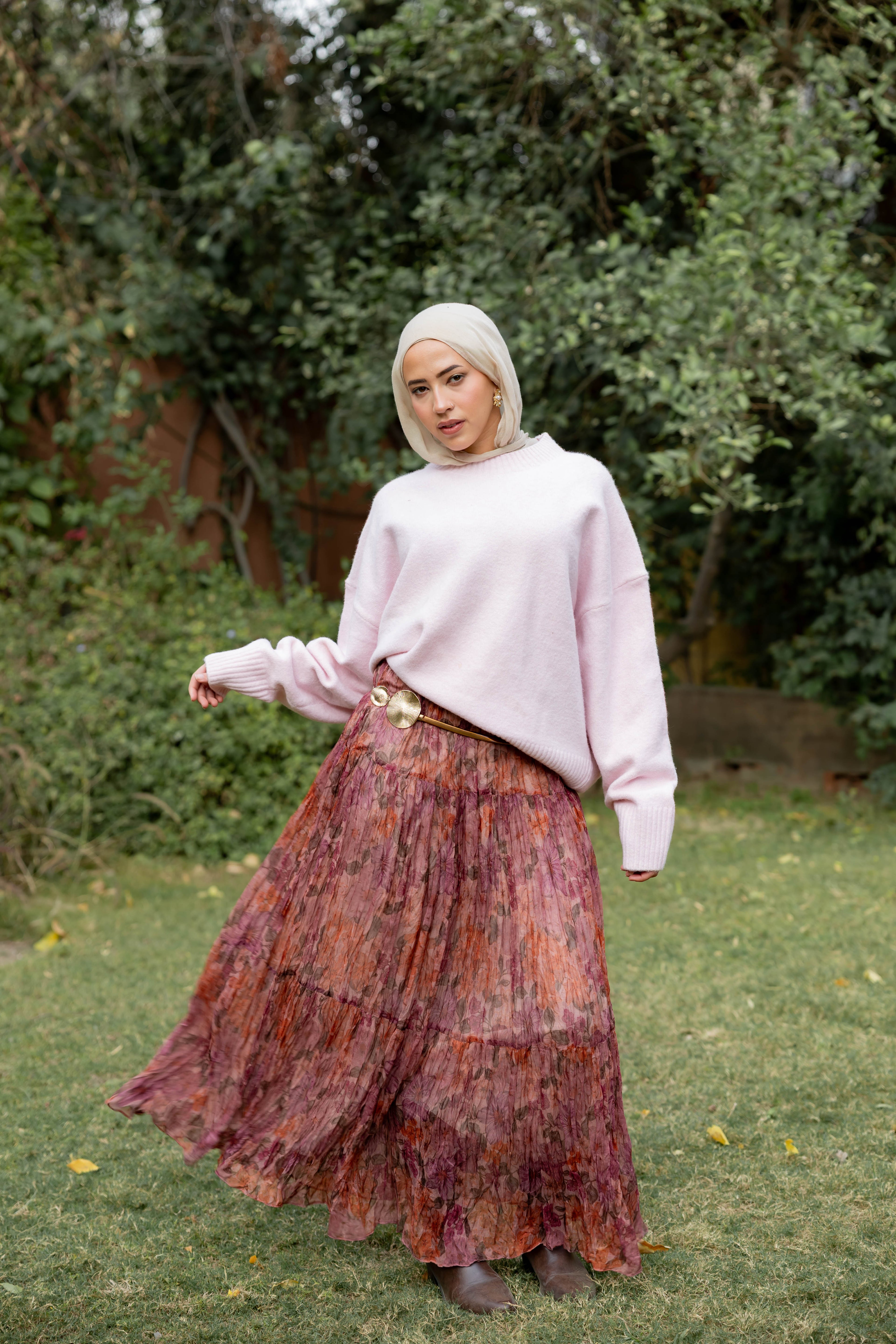 Rosewood Crinkle Skirt