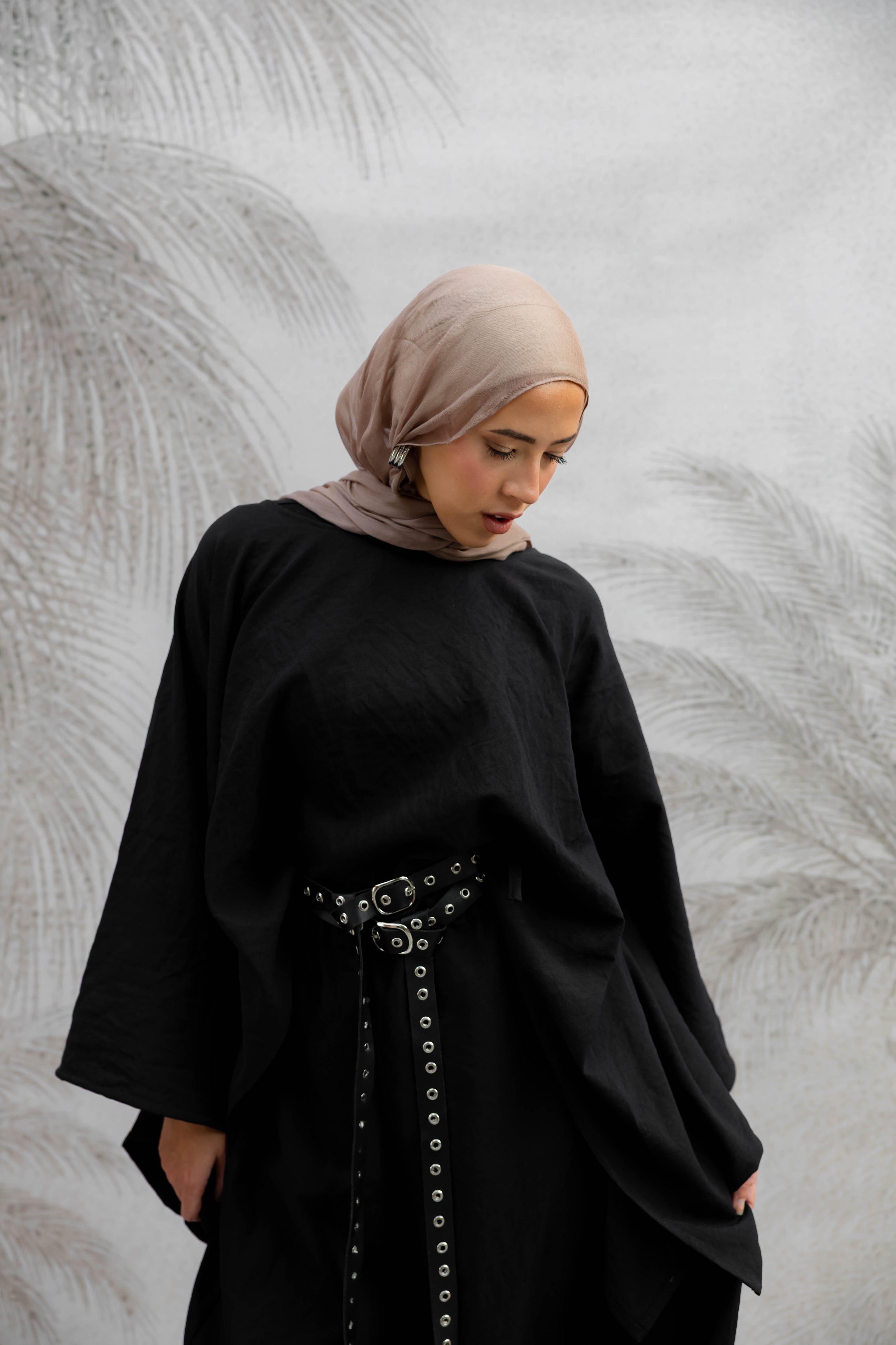 Noir Flow Cape Blouse