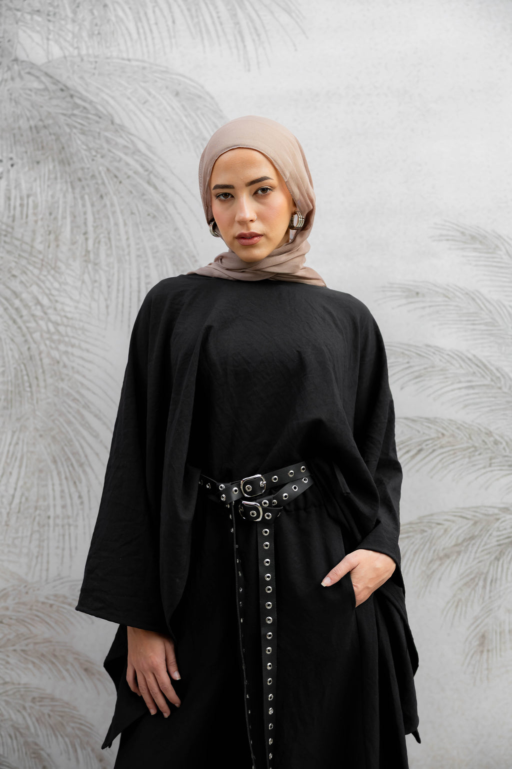 Noir Flow Cape Blouse