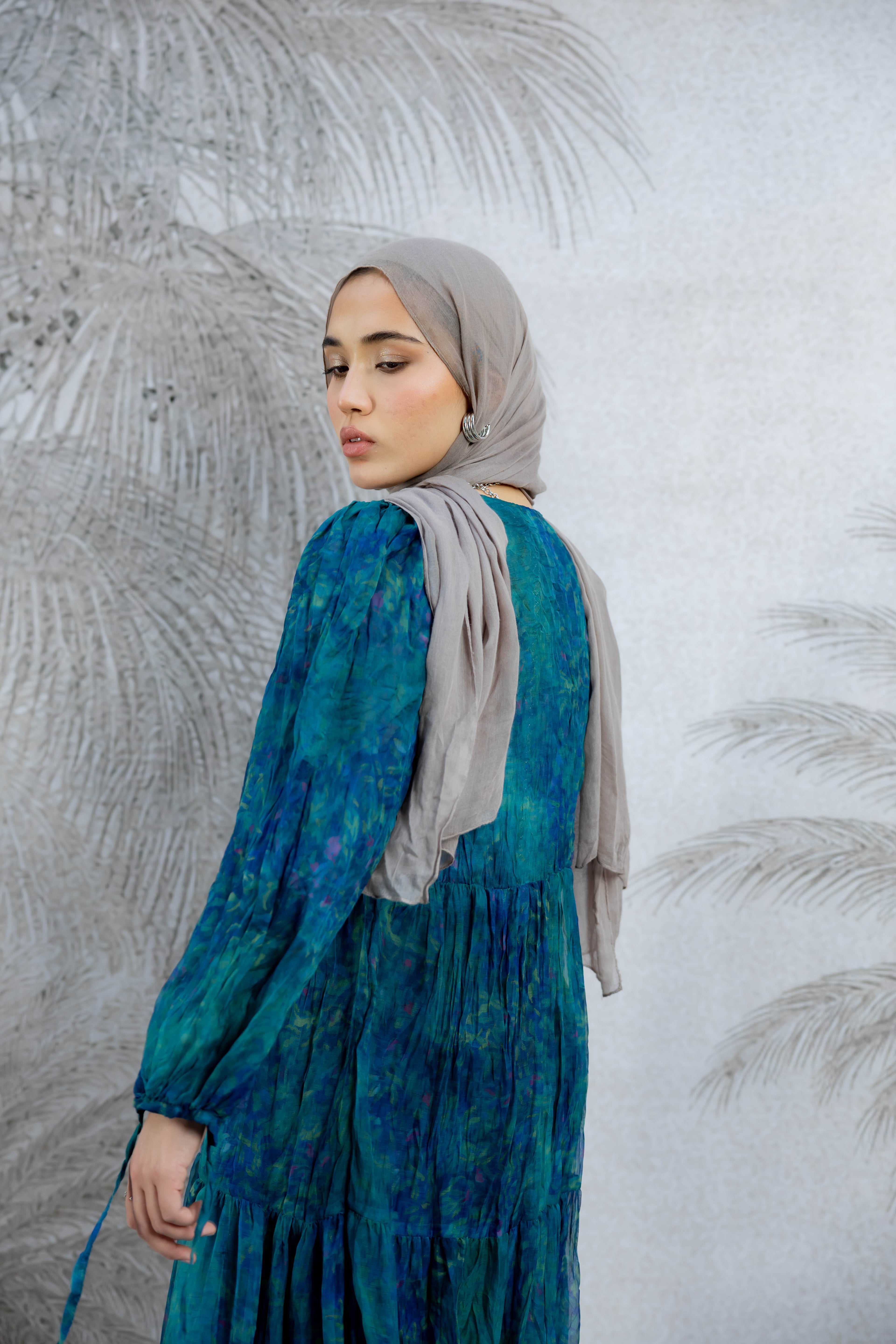 Emerald Flow Tiered Dress