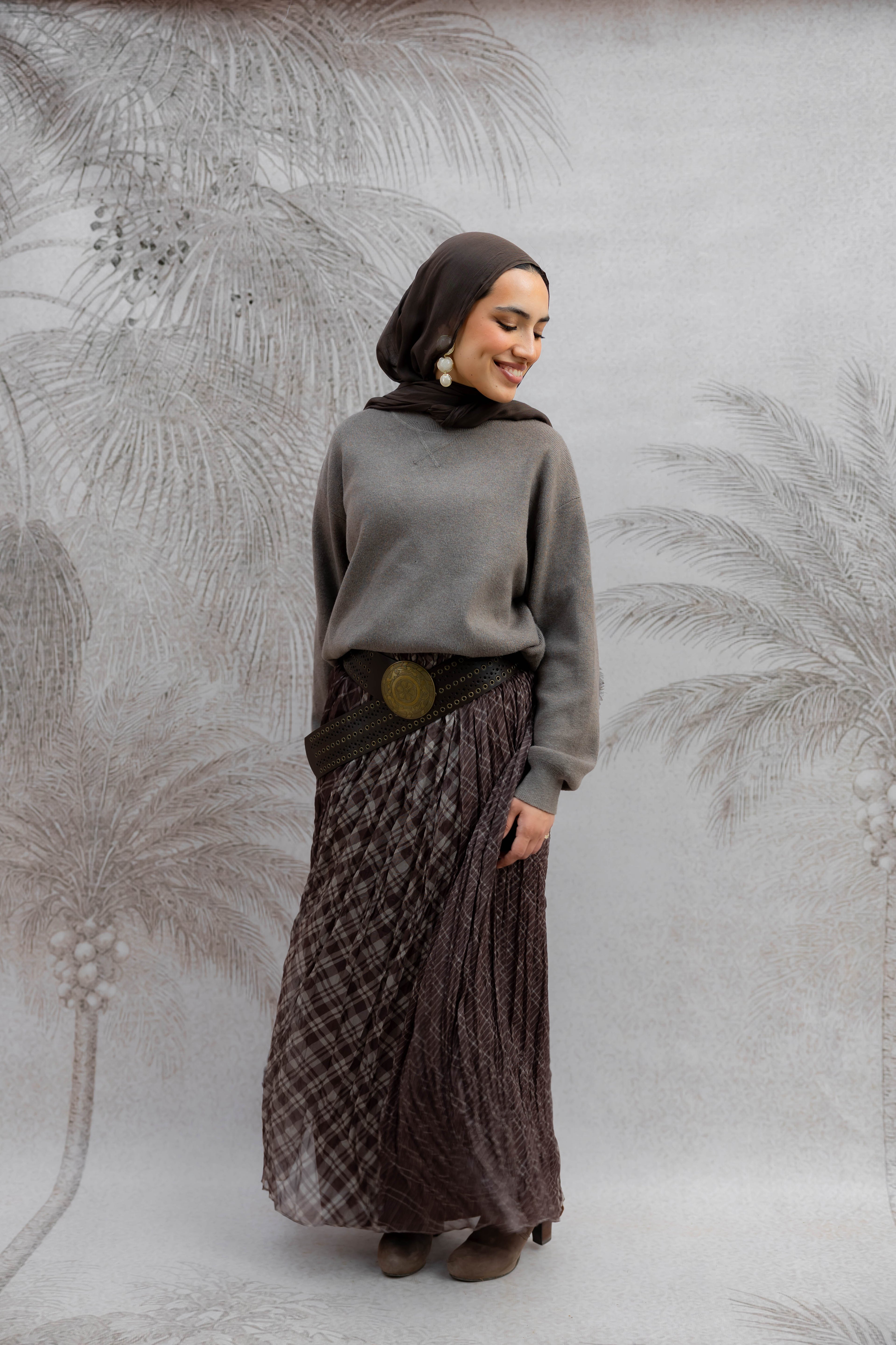 Brownish Crushed Skirt