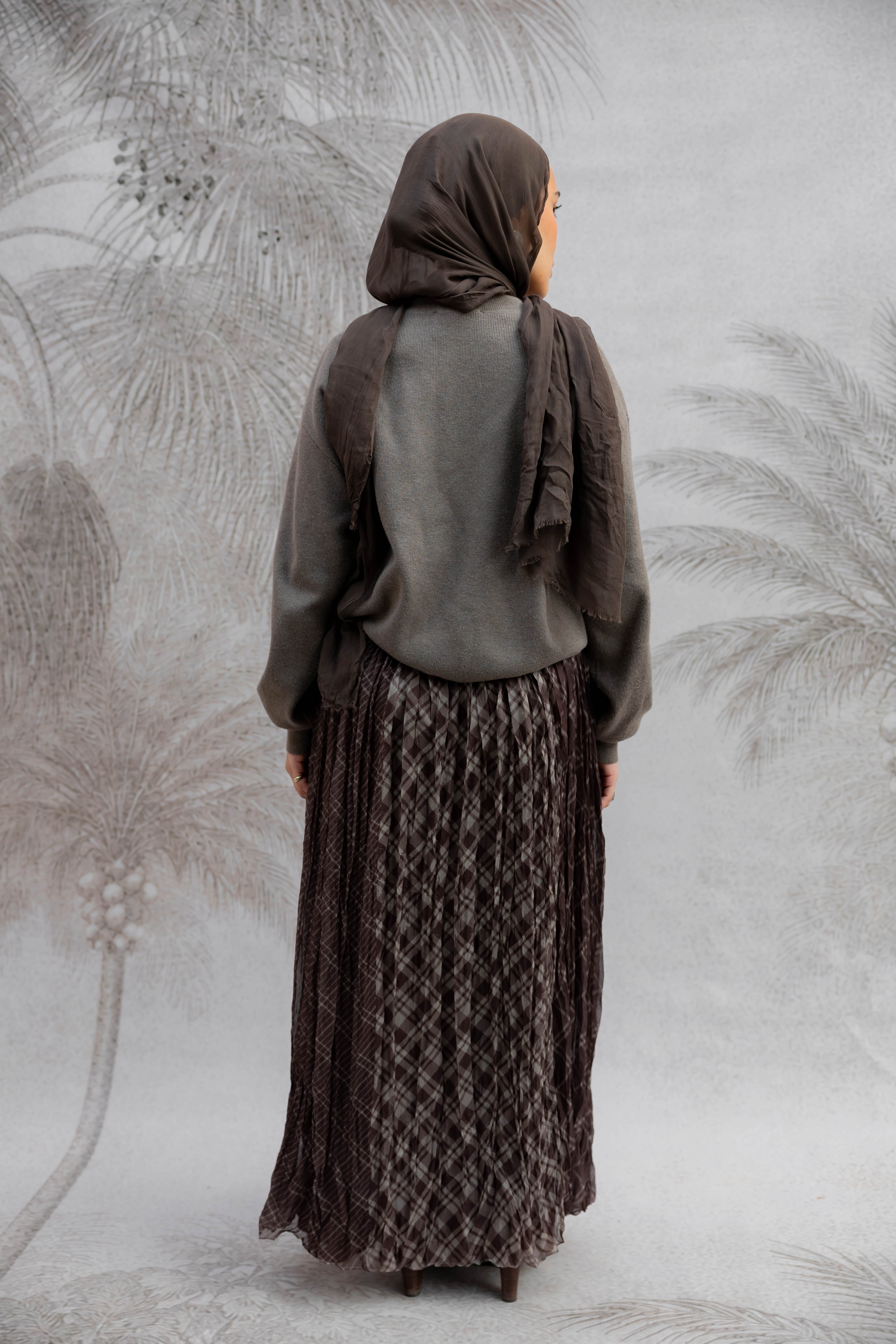 Brownish Crushed Skirt