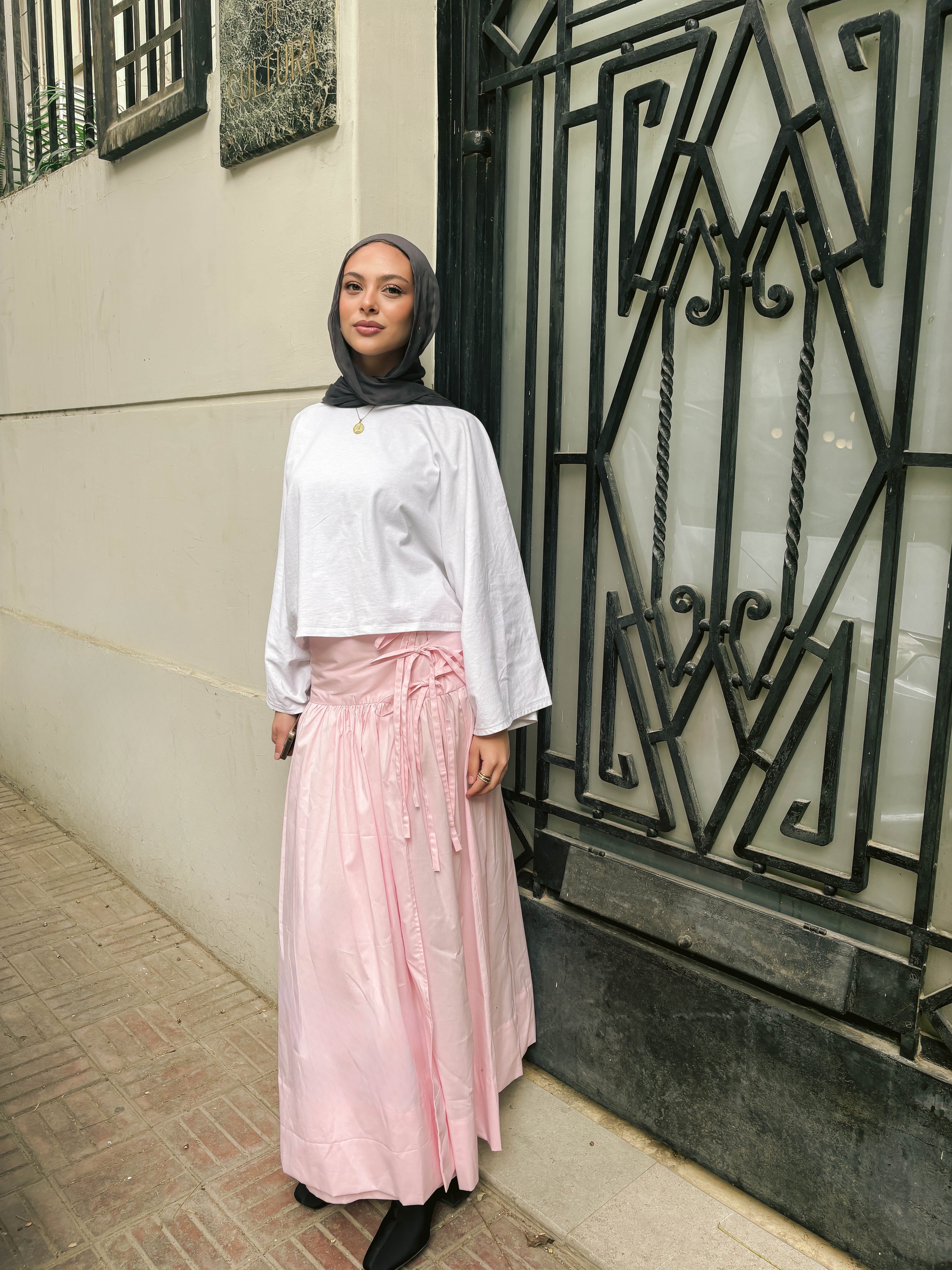 Pink Poplin Skirt