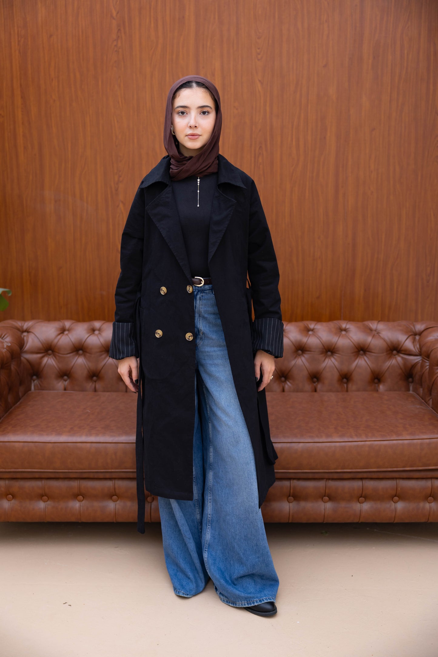 Stripped Trench Coat