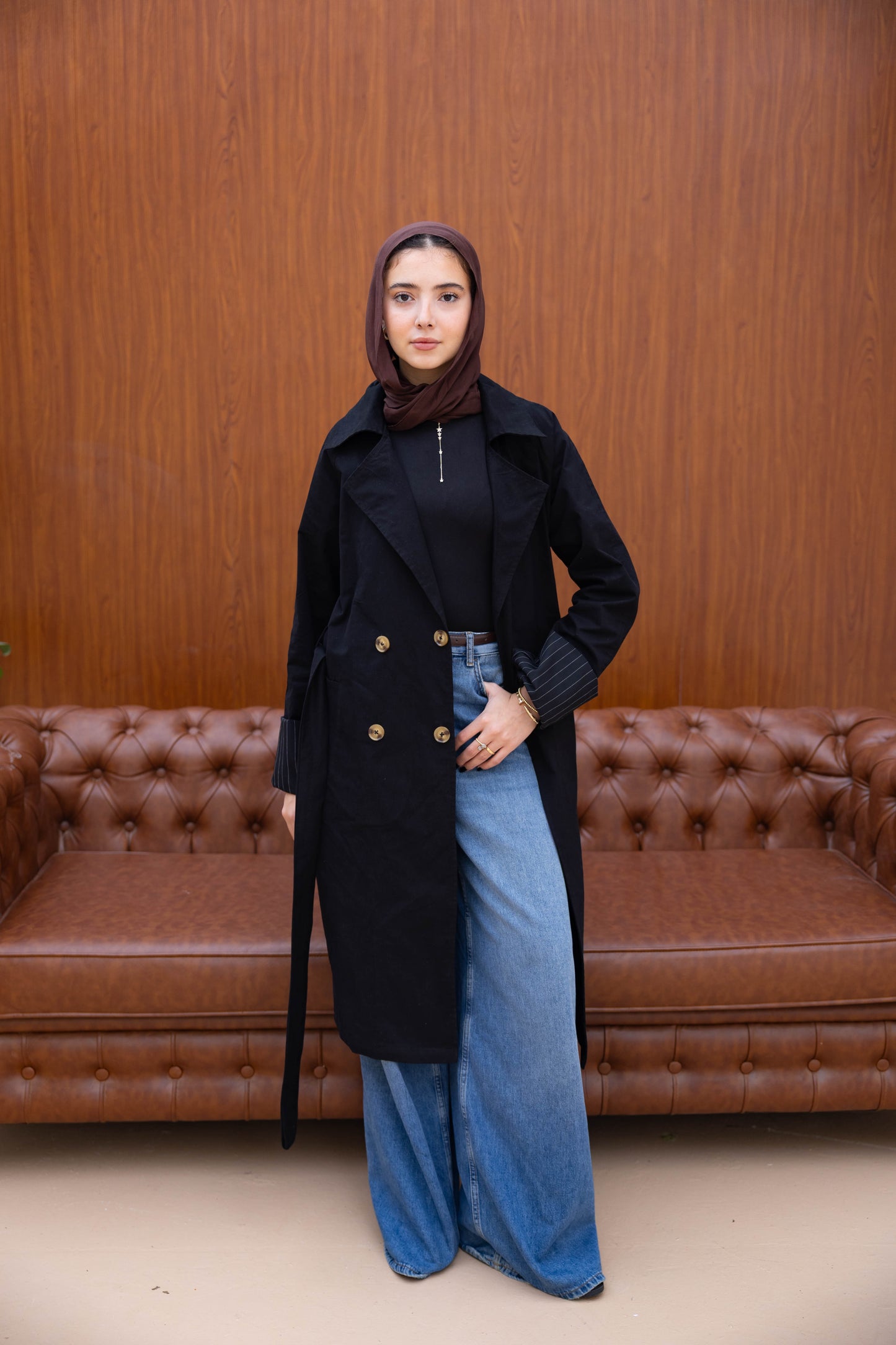 Stripped Trench Coat