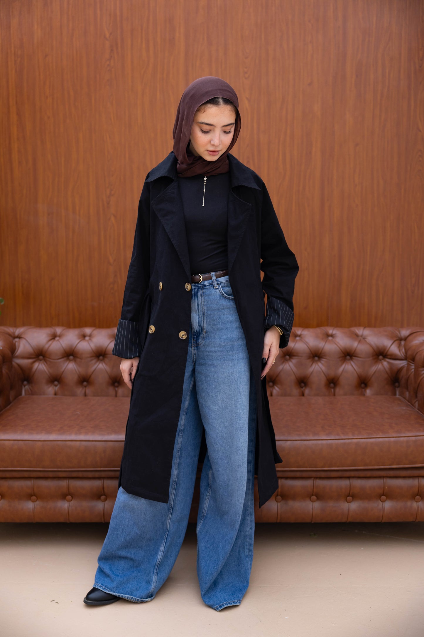 Stripped Trench Coat