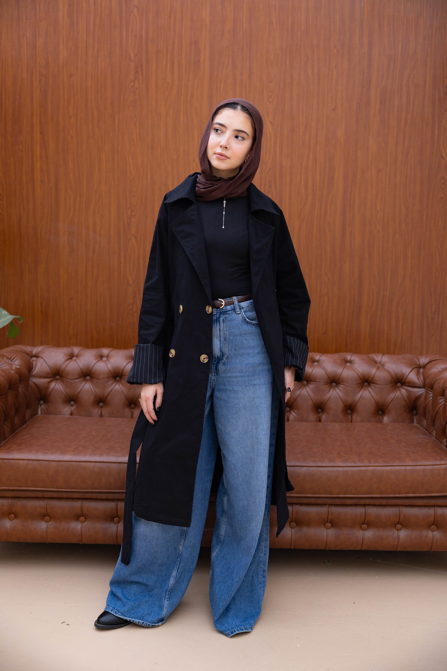 Stripped Trench Coat