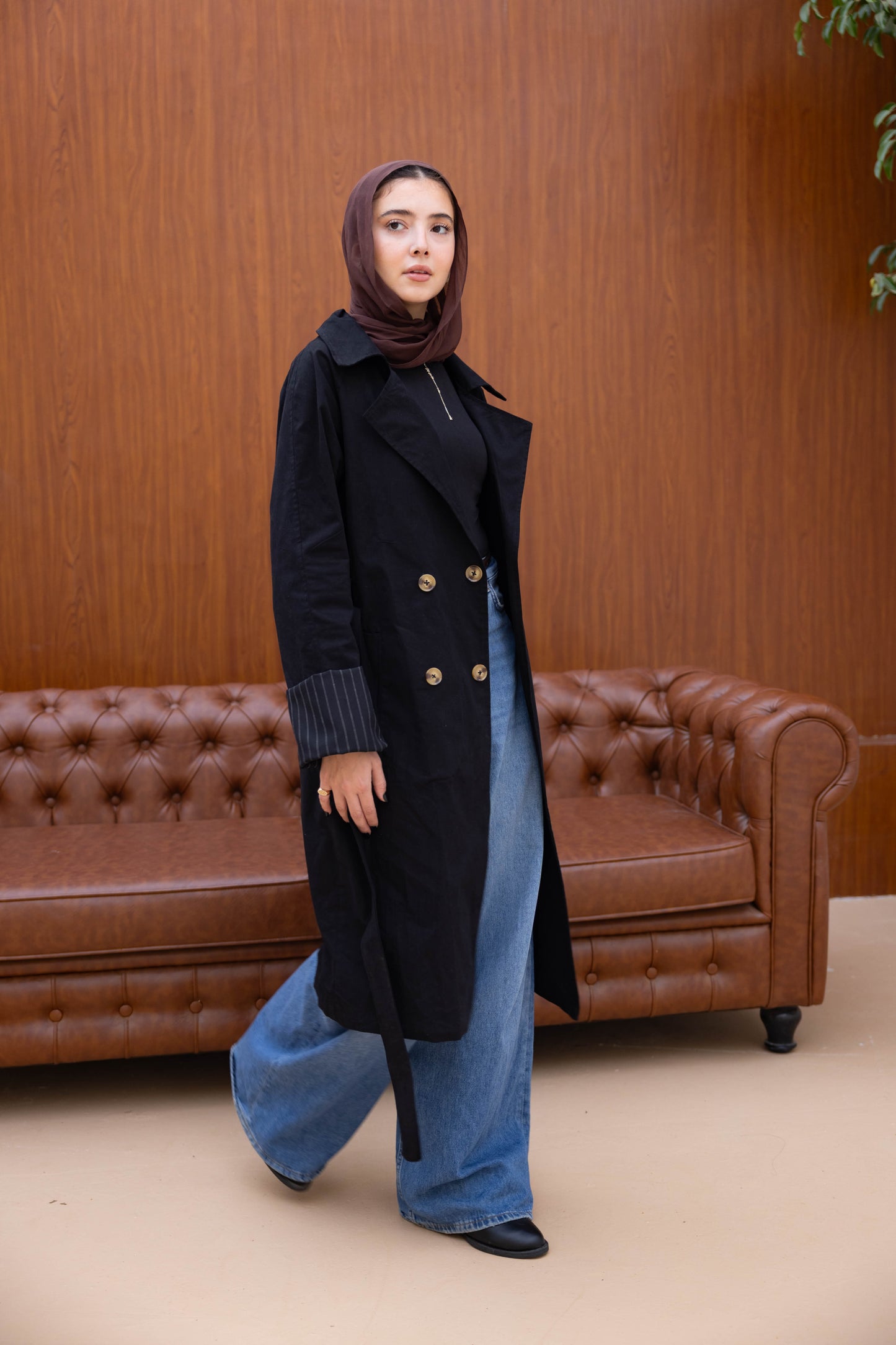 Stripped Trench Coat