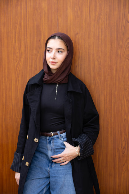 Stripped Trench Coat