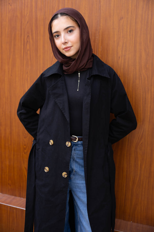 Stripped Trench Coat