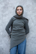 Asymmetric Tunic in Dark Grey