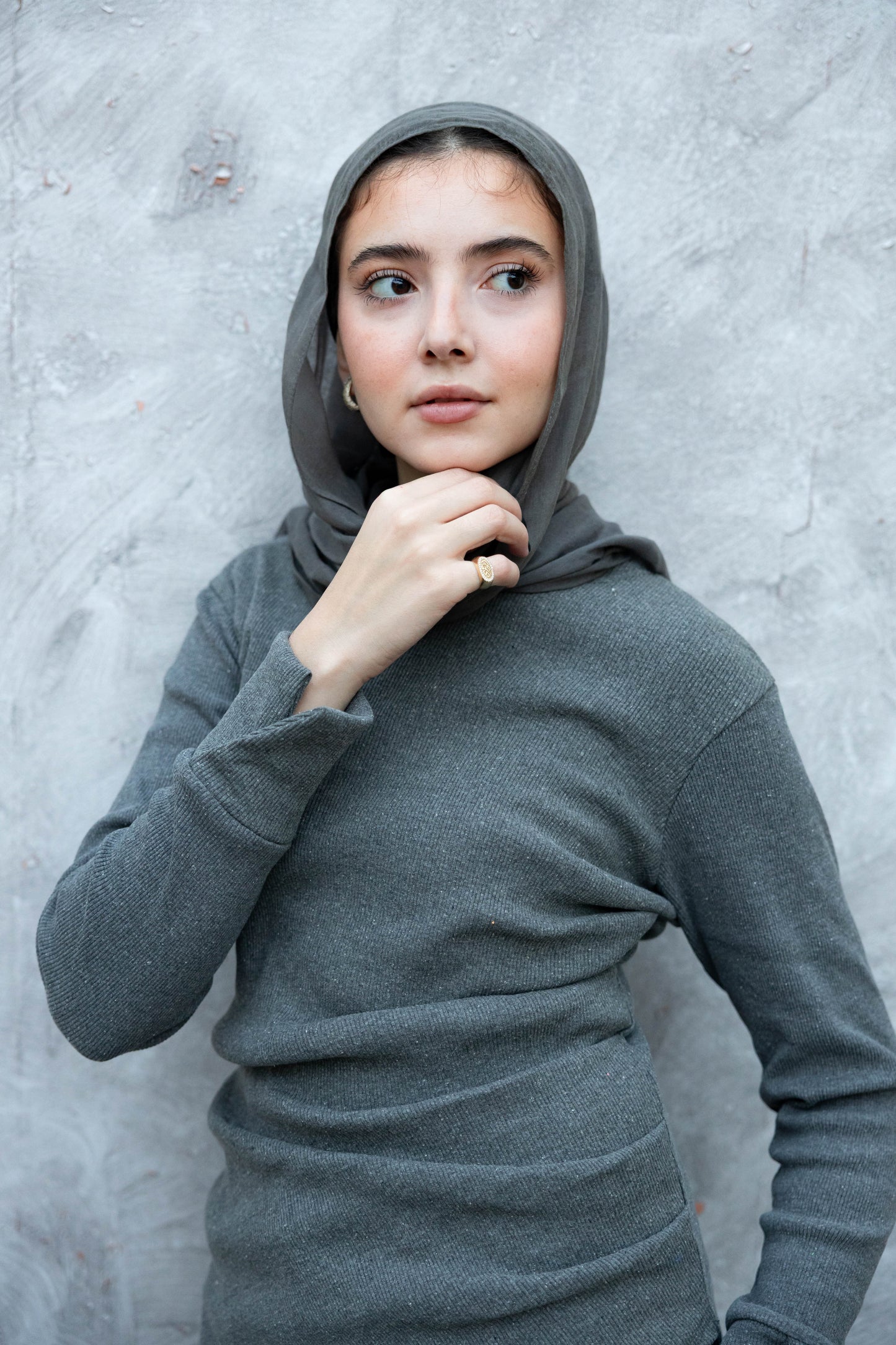 Asymmetric Tunic in Dark Grey
