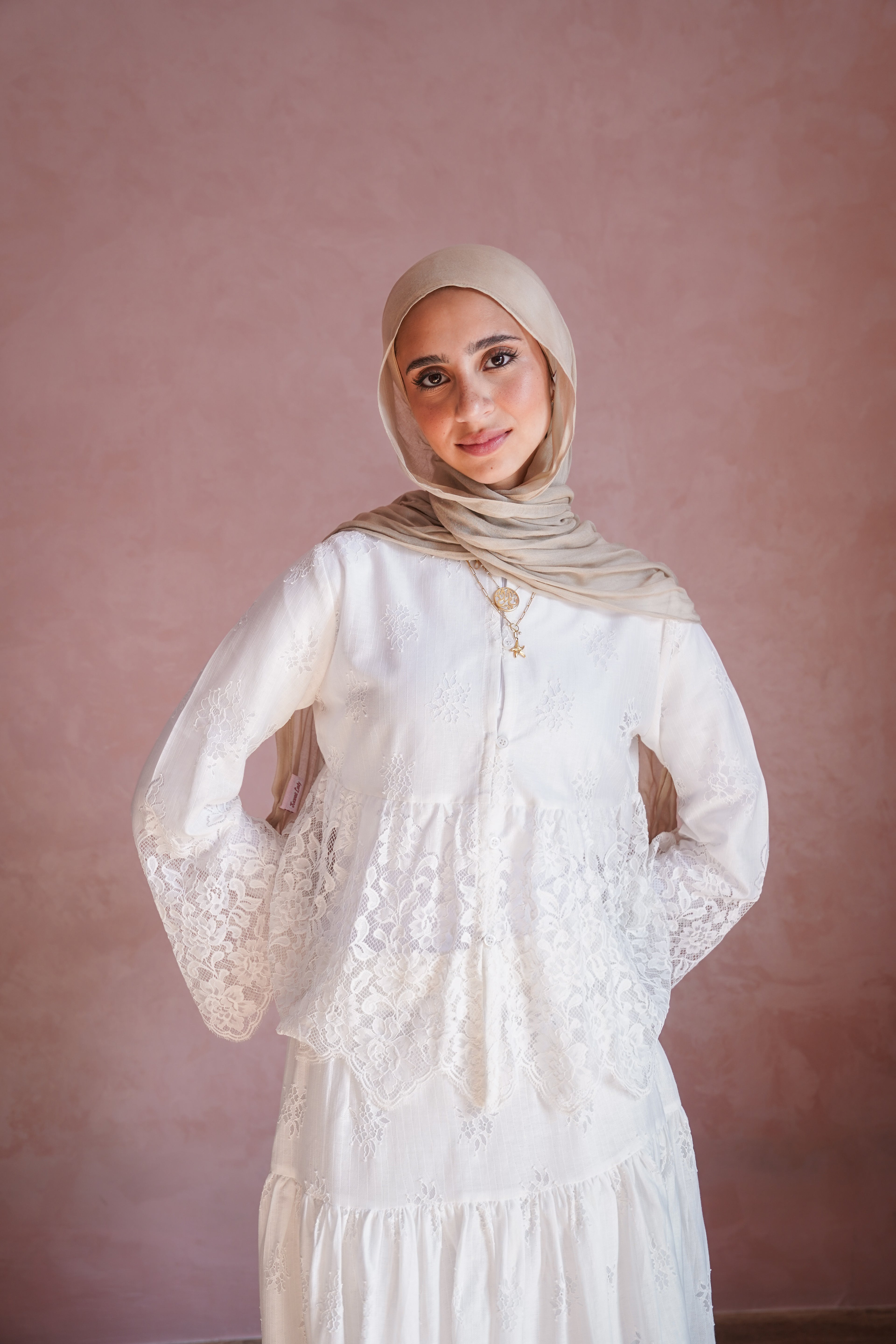 White Jacquard Blouse