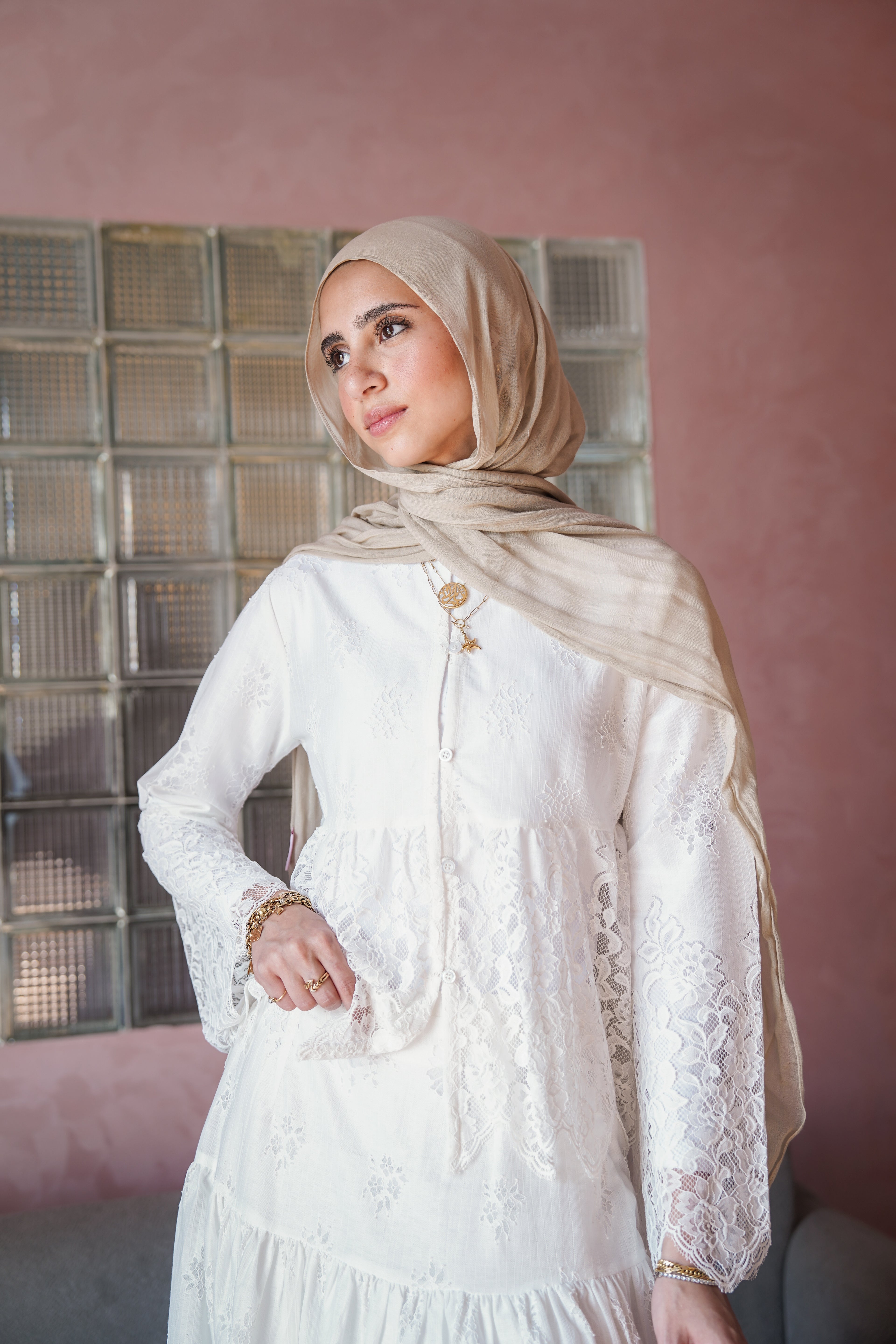 White Jacquard Blouse