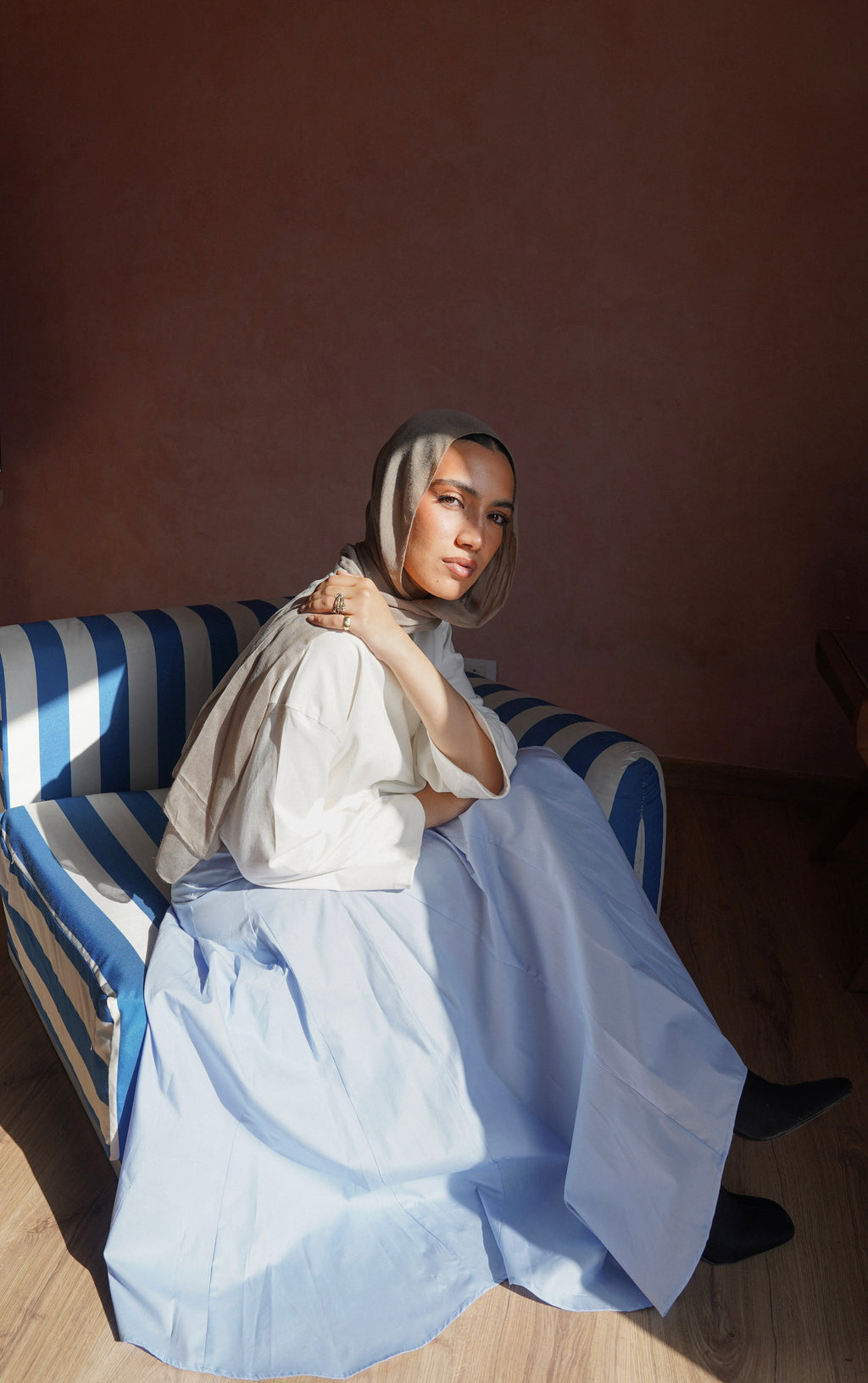 Asymmetrical Skirt in Blue