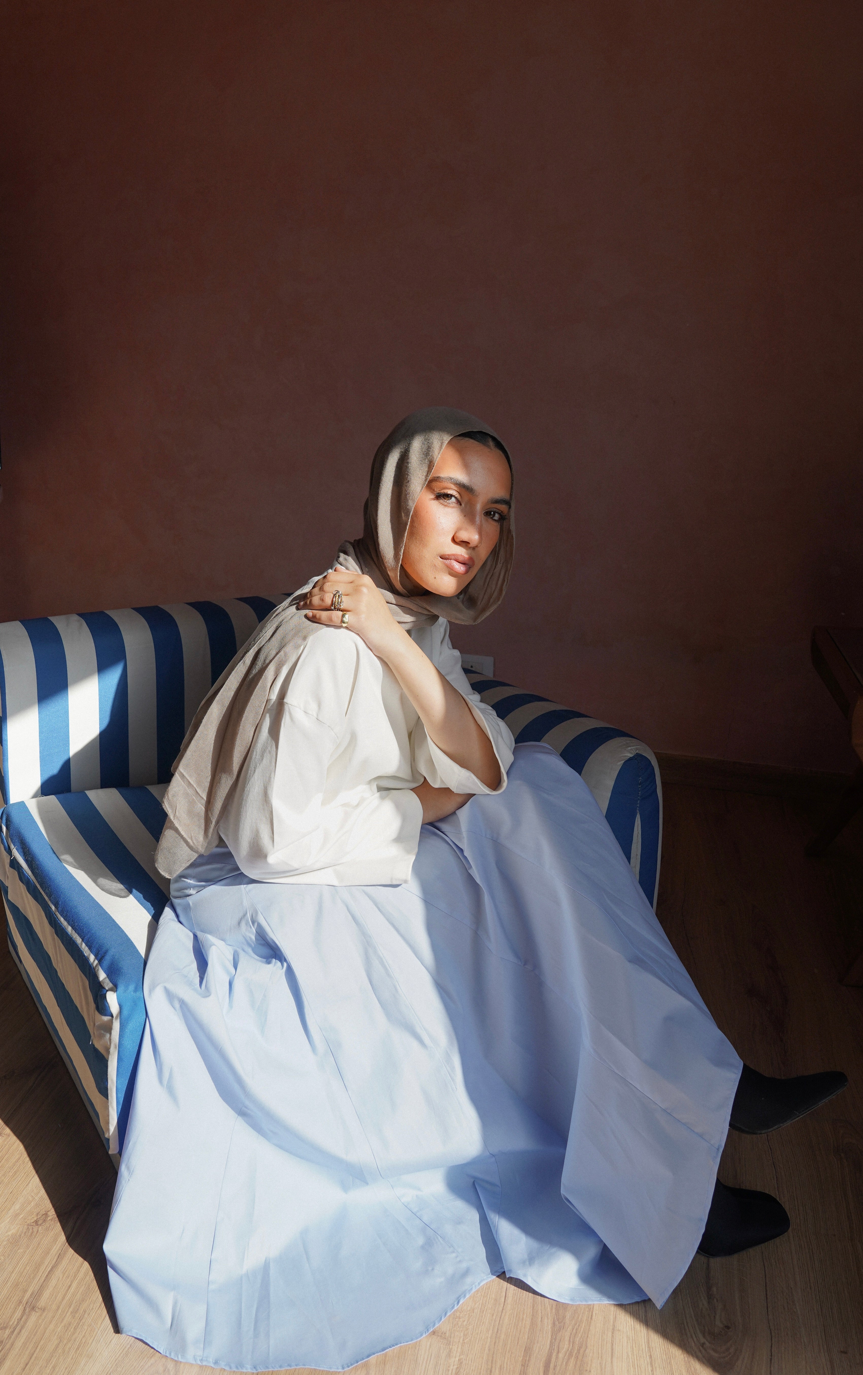 Asymmetrical Skirt in Blue