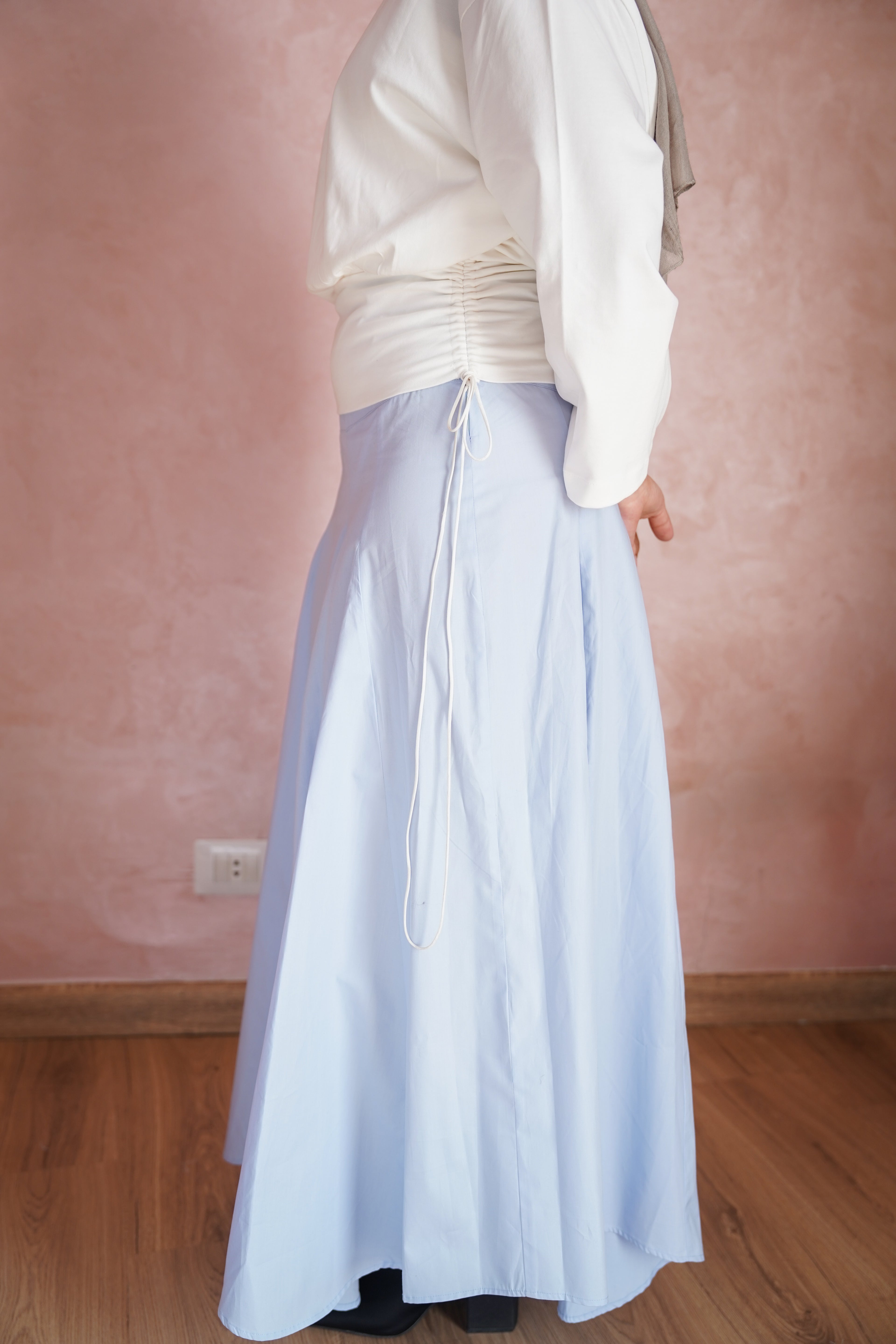 Asymmetrical Skirt in Blue
