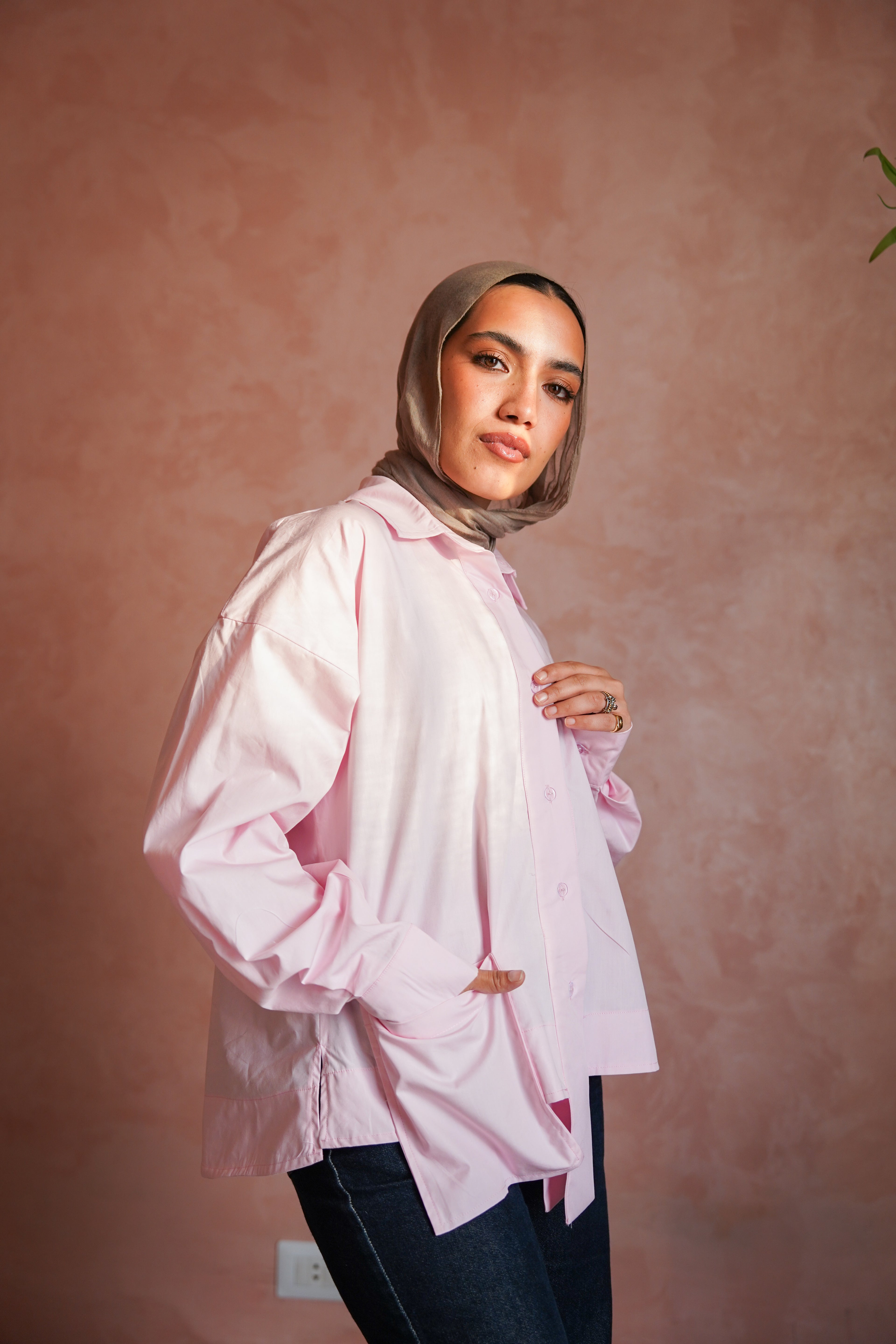 Upside Pocket Chemise in Pink