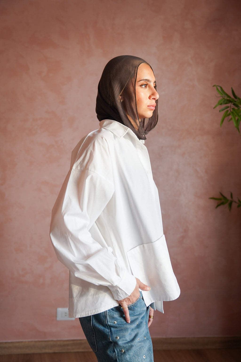Upside Pocket Chemise in White